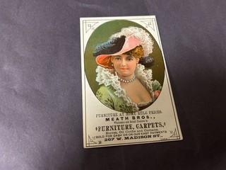 orig. 19th century circa 1880's BASE BALL & FOOT BALL GAMES TRADE CARD SCHEDULE