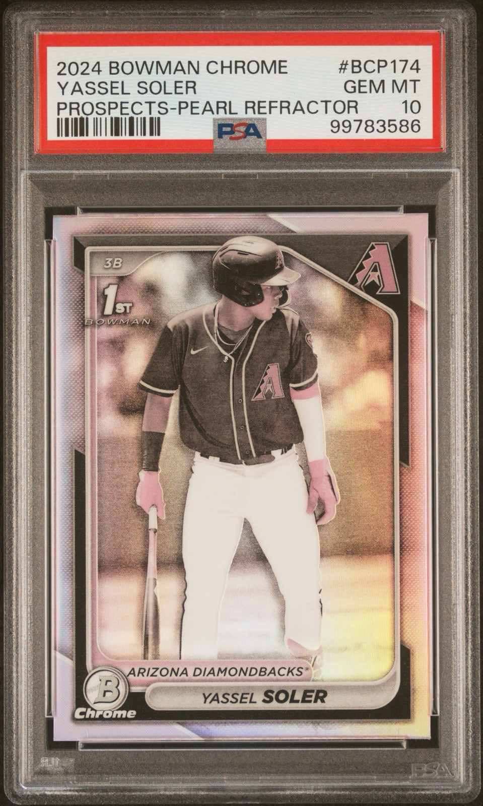 2024 Bowman Chrome Yassel Soler Pearl Refractor Prospects 1st PSA 10 #BCP174