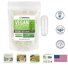 Craft Your Supplements with Size 0 Clear  Capsules - 100 Count HPMC Quality
