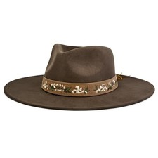 Big Wide Brim Boho Western Hat for Women and Men - Felt Large Chocolate Brown