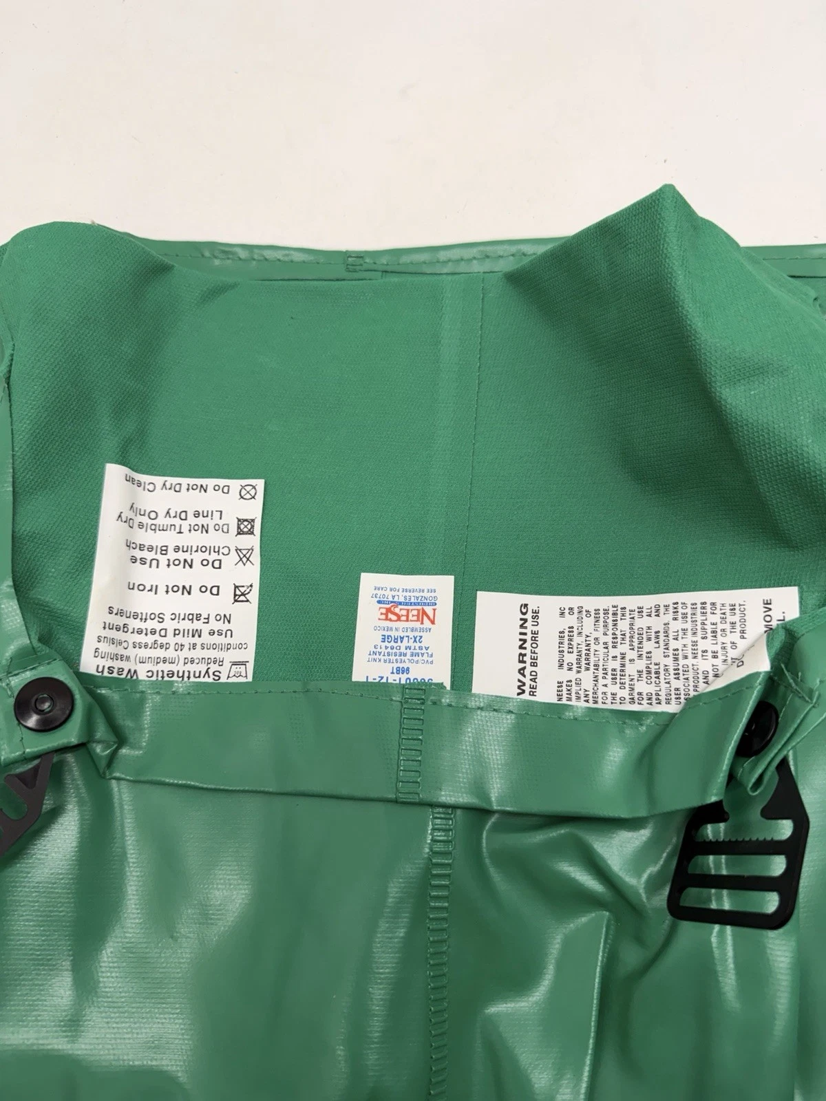 Neese 96BT PVC Bib Overalls 2XL Green Rain Workwear New 96001-12-1 - product detail image 5