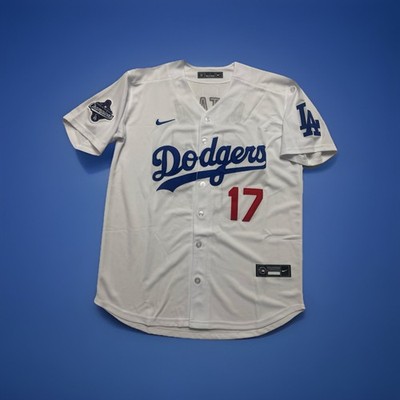 Shohei Ohtani White Jersey Mens XL Los Angeles Dodgers With WC PATCH