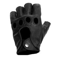 Barcelona Men  s Leather Driving Gloves Shorty Breathable Fingerless and