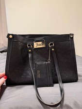 Juicy Couture Black Embossed Logo Tote Bag with Pouch