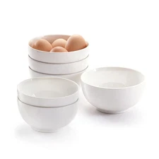 5 Inch Ceramic Cereal Bowls, 16 Ounces Small Bowls Set of 6, White Dipping Bo...