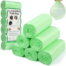 150PCS Small Biodegradable Bin Bags, 6L Food Waste Bags, Small Bin Bags, Compost