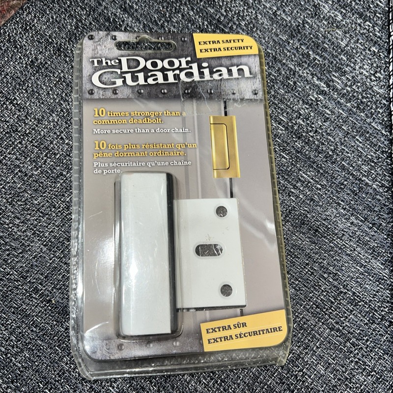 “The Door Guardian" Extra Safety Door Hardware New In Packaging Color White