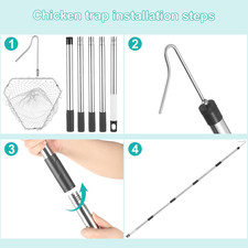 Chicken Catcher Adjustable from 29" to 74" Chicken Net Chicken Leg Hook Suitable