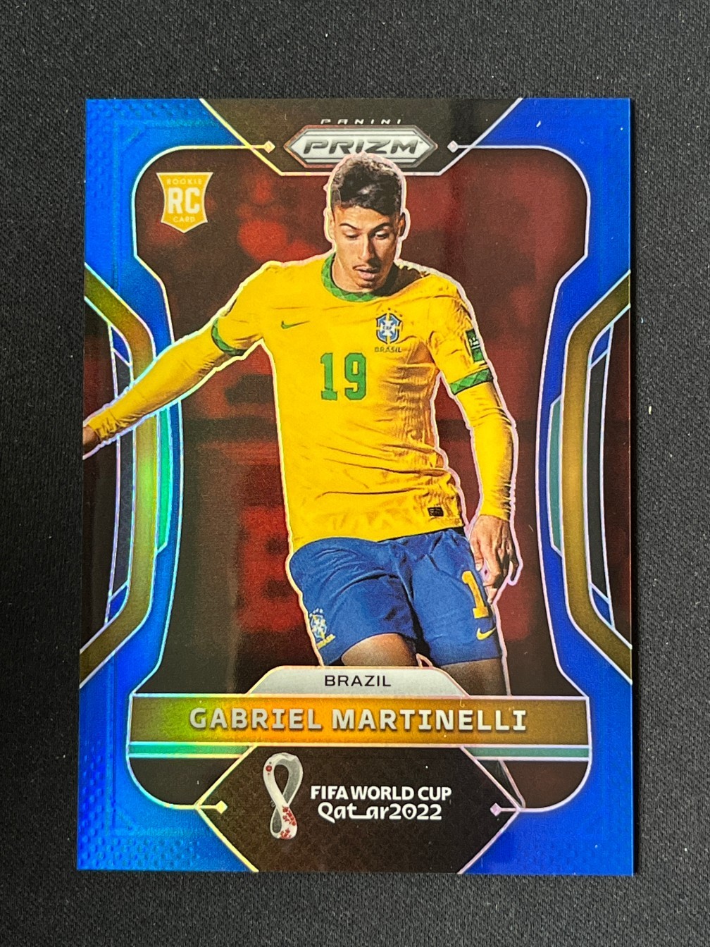 Gabriel Martinelli 2022 Panini Prizm FIFA World Cup Qatar Blue Prizm 010/299 RC