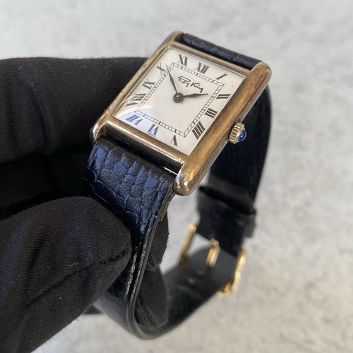 1978 Roy King Tank 925 Sterling Silver Manual Wind Swiss Roman Numeral Watch - Picture 11 of 23