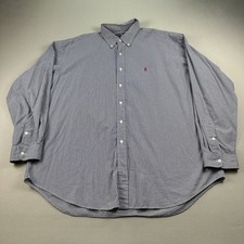 Vintage Ralph Lauren Shirt Blake Mens 2XL Navy Blue Checkered Button Down 90s