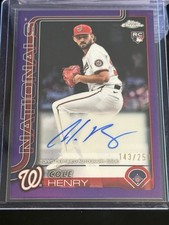 2025 Topps Chrome - Autographs Cole Henry #AC-CH Purple Refractor /250 (AU, RC)