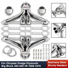 For Chrysler Dodge Plymouth Big Block 383-440 1959-1978 Shorty Headers Stainless