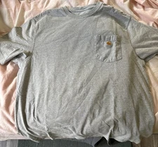 Carhartt  Original Fit Pocket Logo T-Shirt  Size Large Gray Classic Work Wear 