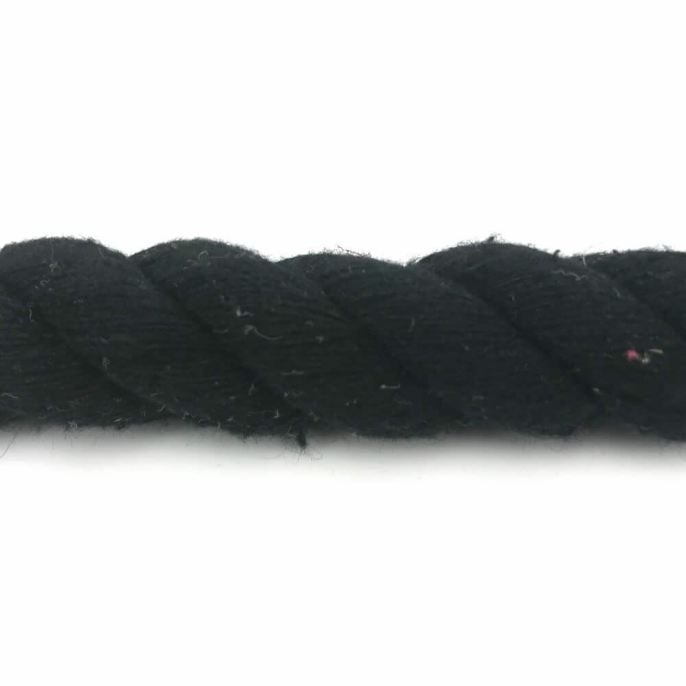 8mm Natural Black Cotton Rope x 50 Metres, 3 Strand Cord, Pure Cotton Rope Nowa praca, bardzo popularna