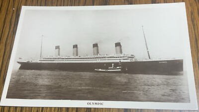 RPPC Echt Foto Postkarte von R M S Olympia. - W E Mack, Satin Sepia Serie