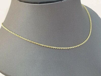 14K Solid Yellow Gold Rope Kids Chain Necklace 14