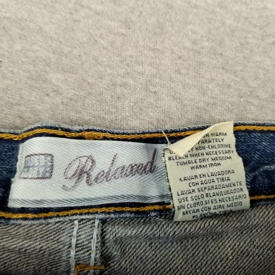 Pantalones de mezclilla azules holgados vintage descoloridos Glory 40x32 calce relajado peto ancho años 90 Foto 2 de 4