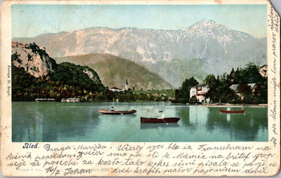 Postcard Lake Bled Yugoslavia Slovenia Postmarked 1900