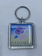 Bahamas Sea Shell Beach Scene Souvenir Plastic Keyring