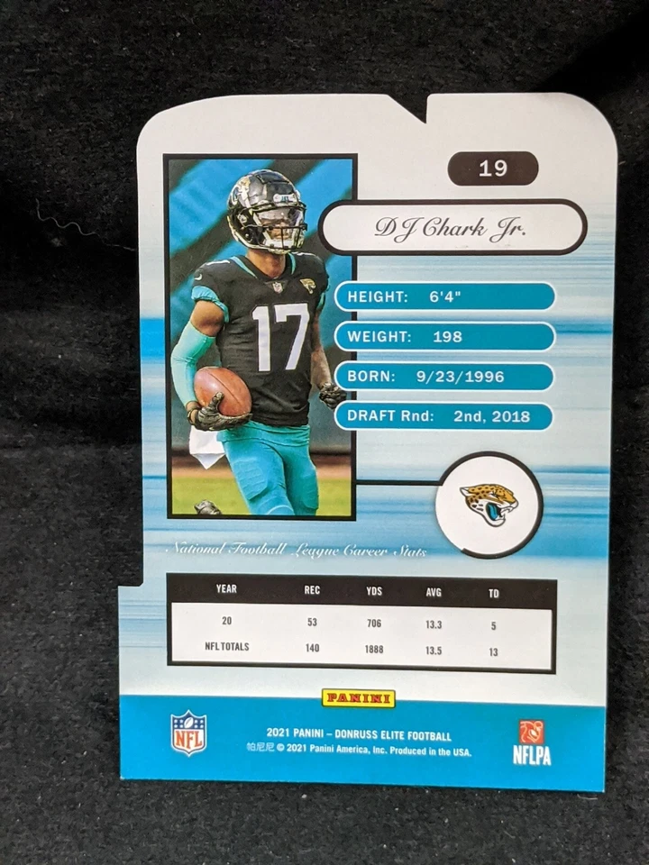 2021 Donruss FOTL #19 RED Aspirations Throwback Die Cut DJ Chark Jr. 80/83 - Image 2 of 2