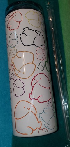 Custom Made Happy Penis 20 oz. Skinny Tumbler With Lid & Straw - Picture 4 of 4