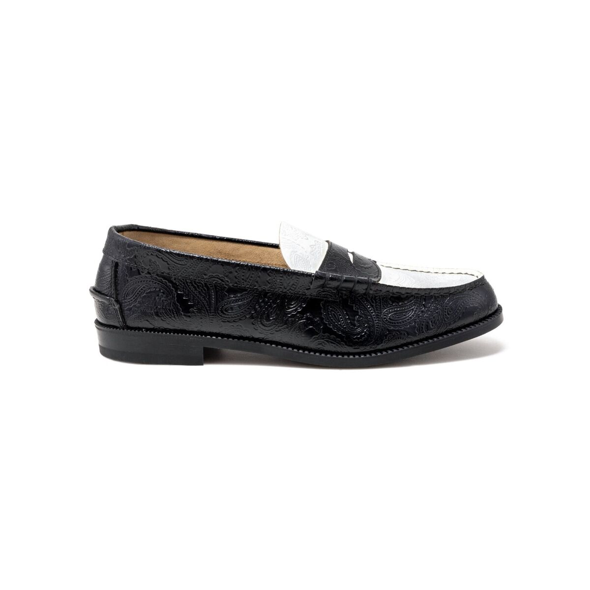 Kenford MENS EMBOSSED LOAFERS / BLACK WHITE PAISLEY loafers Kenford MENS EMBOSSED LOAFERS / BLACK WHITE PAISLEY loafers