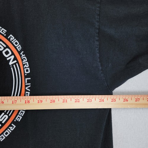 Harley Davidson Shirt Mens 2XL Black Crew Neck Short Sleeve Live Free Ride Hard - 第 5/12 張圖片