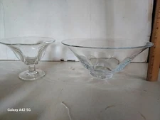 Elegant Thin Crystal Chip And Dip Set Thumbprint Pattern