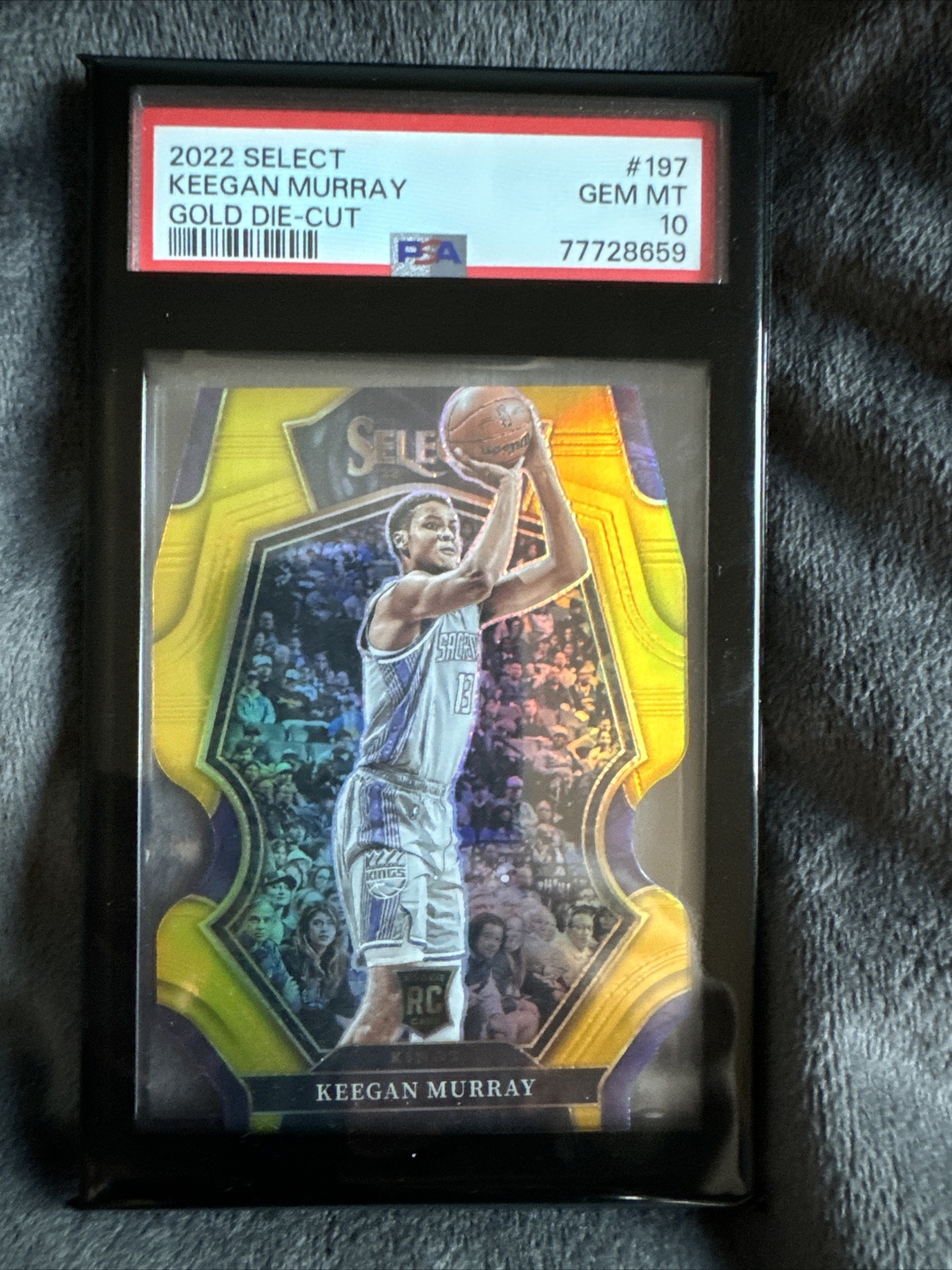 2022 Panini Select Keegan Murray Gold Die Cut /10 Premier Kings Rookie PSA 10