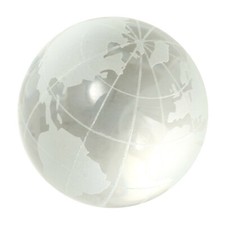 Clear WORLD MAP GLOBE Etched Glass Marble 30mm 1.25"
