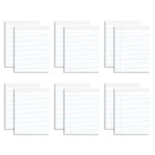 12 Pack Legal Notepads 8.5 x 11, Wide Ruled Perforated, 50 Sheets Each Pad USA