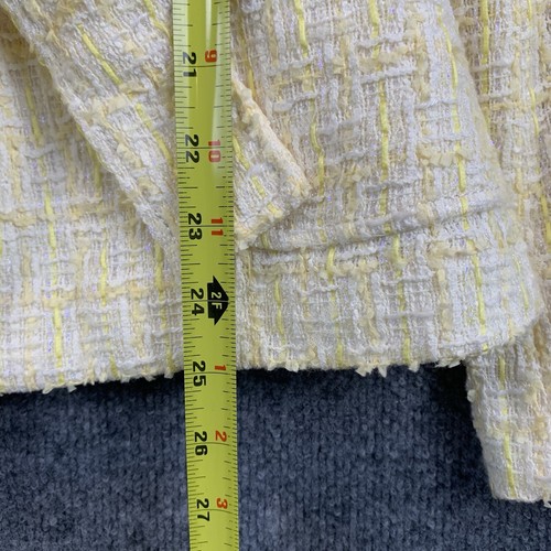 Monique Lhuillier Jacket 10 Silk Wool Yellow Button Up Belt Designer Made USA - Picture 16 of 17