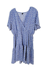 SHEIN Curve Boho Blue White Heart Print Short Sleeve Dress Women's Plus Size 1X