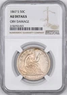 1867-S Liberty Seated Silver Half Dollar 50C - NGC AU Details -