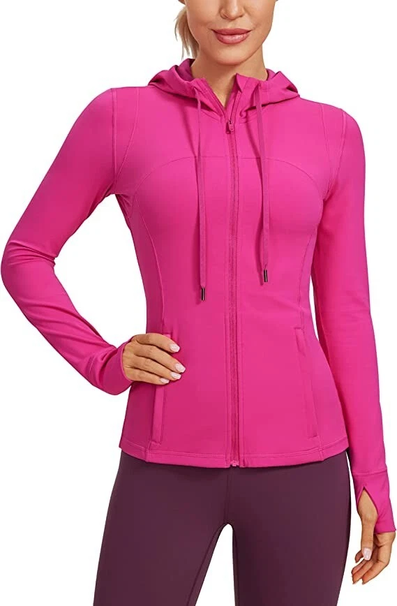 CRZ YOGA Women Full Zip Hoodie Jacket Sportswear Hooded Workout