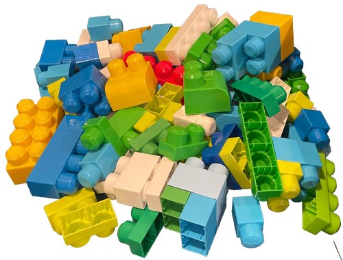 Mega Bloks Bauspielzeug Bausteine großes Set 93 verschiedene Teile verschiedene Größen & Farben