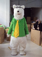 Halloween Polar Bear Mascot Costume Suits Cosplay Party Dress Adult Outfits Xmas