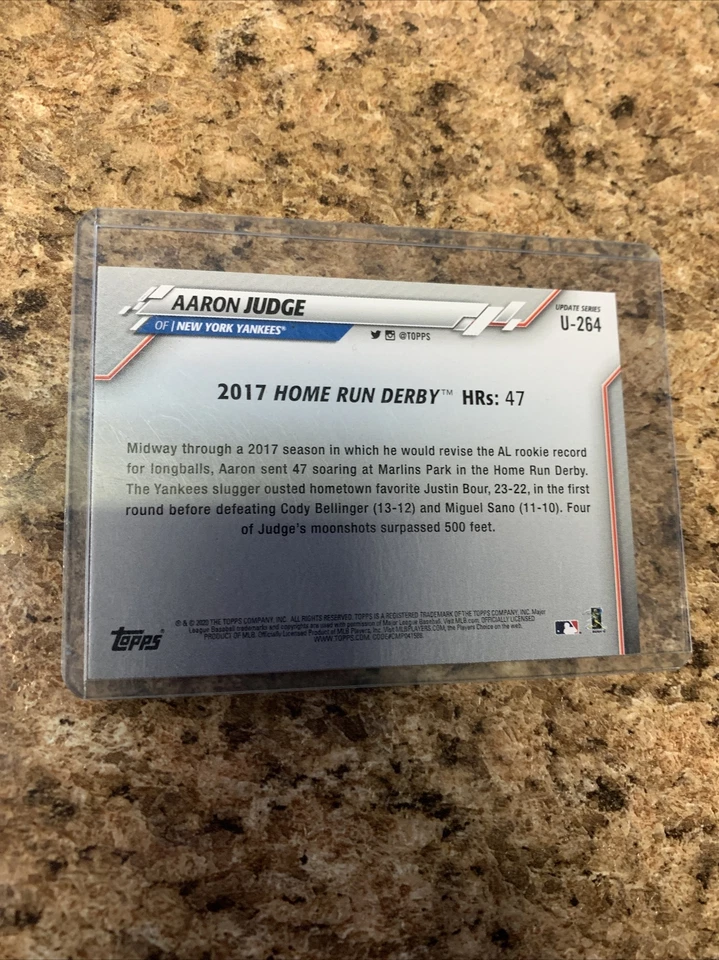2020 Topps Update Series 2017 Home Run Derby Aaron Judge #U-264 - Image 2 of 2