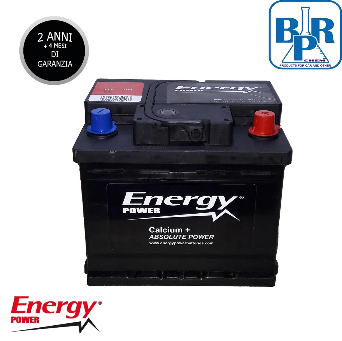 BATTERIA AUTO ENERGY 55 AH SPUNTO 500A 12V POSITIVO A DESTRA +DX NO BOSCH  VARTA