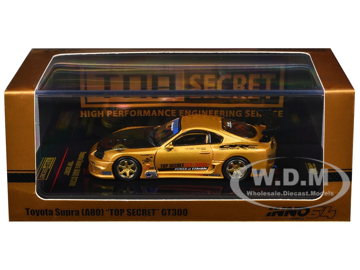 TOYOTA SUPRA (A80) TOP SECRET GT300 RHD GOLD 1/64 BY INNO