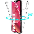 Coque Silicone 360 Intégrale pour iPhone 14 Pro Max 13 Pro 13 mini 12 11 XR XS