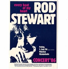 ROD STEWART Concert Ticket Sticker MUNICH GERMANY 9/5/85 OLYMPIAHALLE Handbill