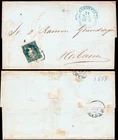 Cuba Esp. - Edi o Ant. 7 - 1858 - Blue Baeza Mat Letter "Cardenas" on Front