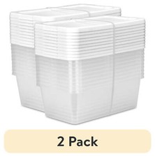 6 Quart Storage Boxes, Clear Plastic Storage Bin with Snap-on Lid, White