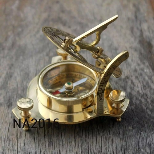 NAUTICAL SUNDIAL BRASS VINTAGE ANTIQUE MARITIME NAVIGATION COMPASS - 第 1/5 張圖片