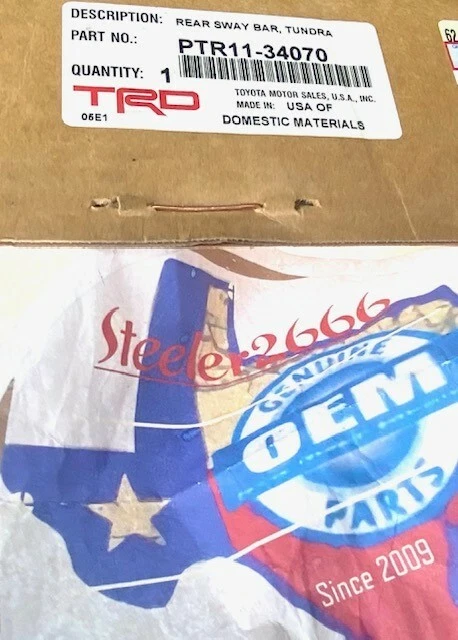 Barra estabilizadora trasera Toyota Tundra TRD 2007-2021 con recubrimiento en polvo PTR11-34070 OEM Foto 2 de 4