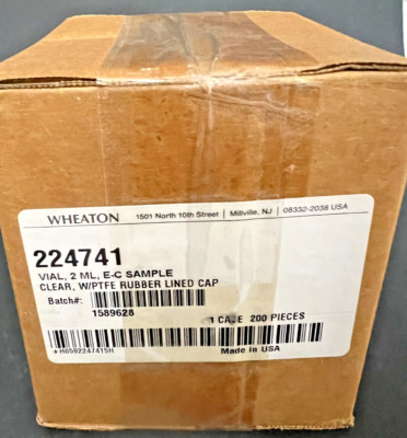 Wheaton 224741 2mL Vial E-C Sample wityh Covers Box of 200