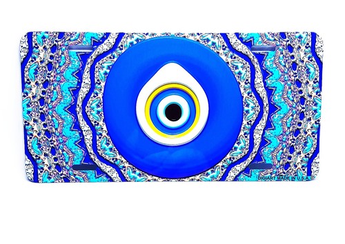 EVIL EYE METAL CAR NOVELTY LICENSE PLATE AUTO TAG NAZAR CHARM EVIL EYE CHARM - Picture 2 of 15