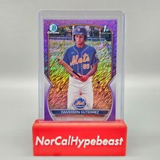 2023 Bowman Chrome Baseball Daiverson Gutierrez 1st BCP-154 Purple Shimmer /250